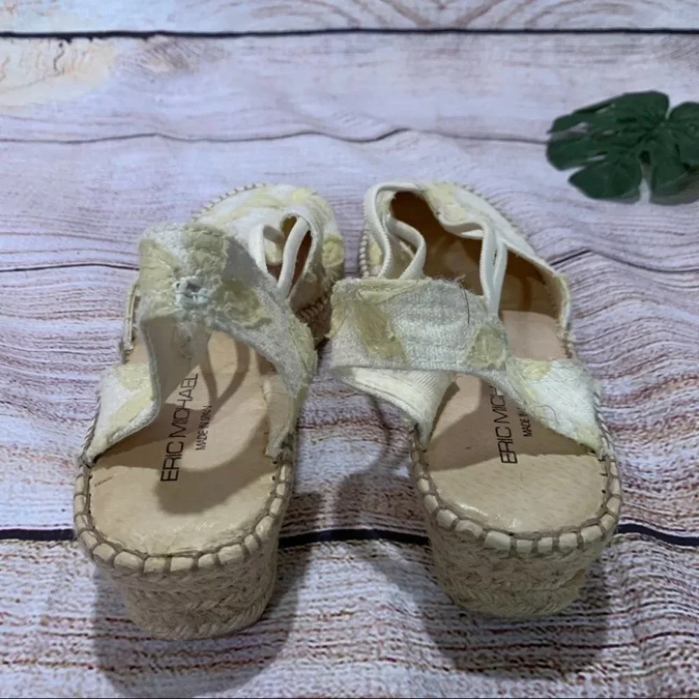 Eric Michael Floral Espadrilles Sandals size 40